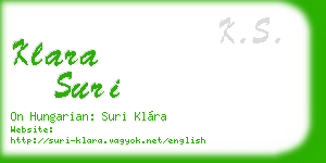 klara suri business card
